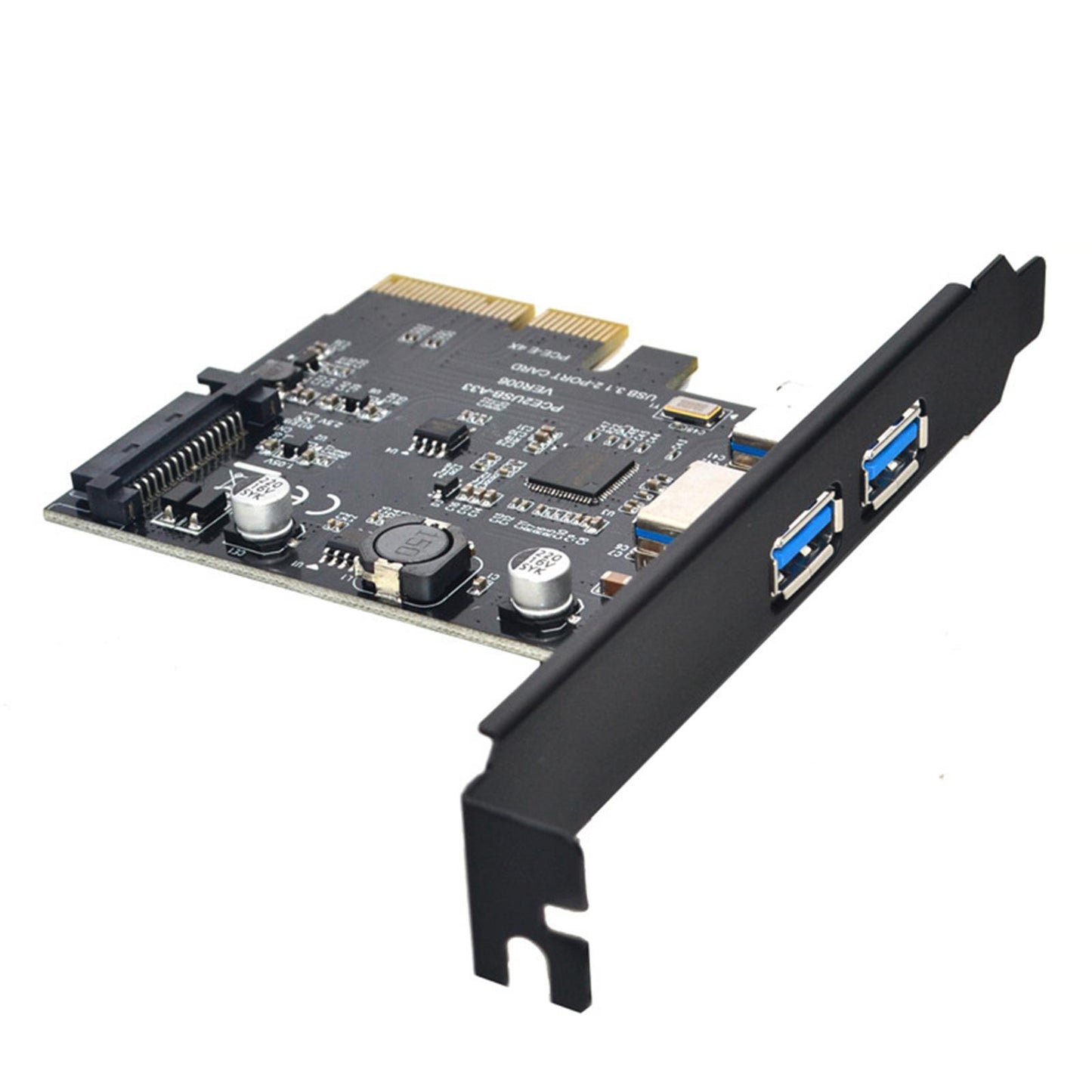 USB3.2 Gen 2 Dual Ports Type-a Pci-e Expansion Card Stable Performance Black