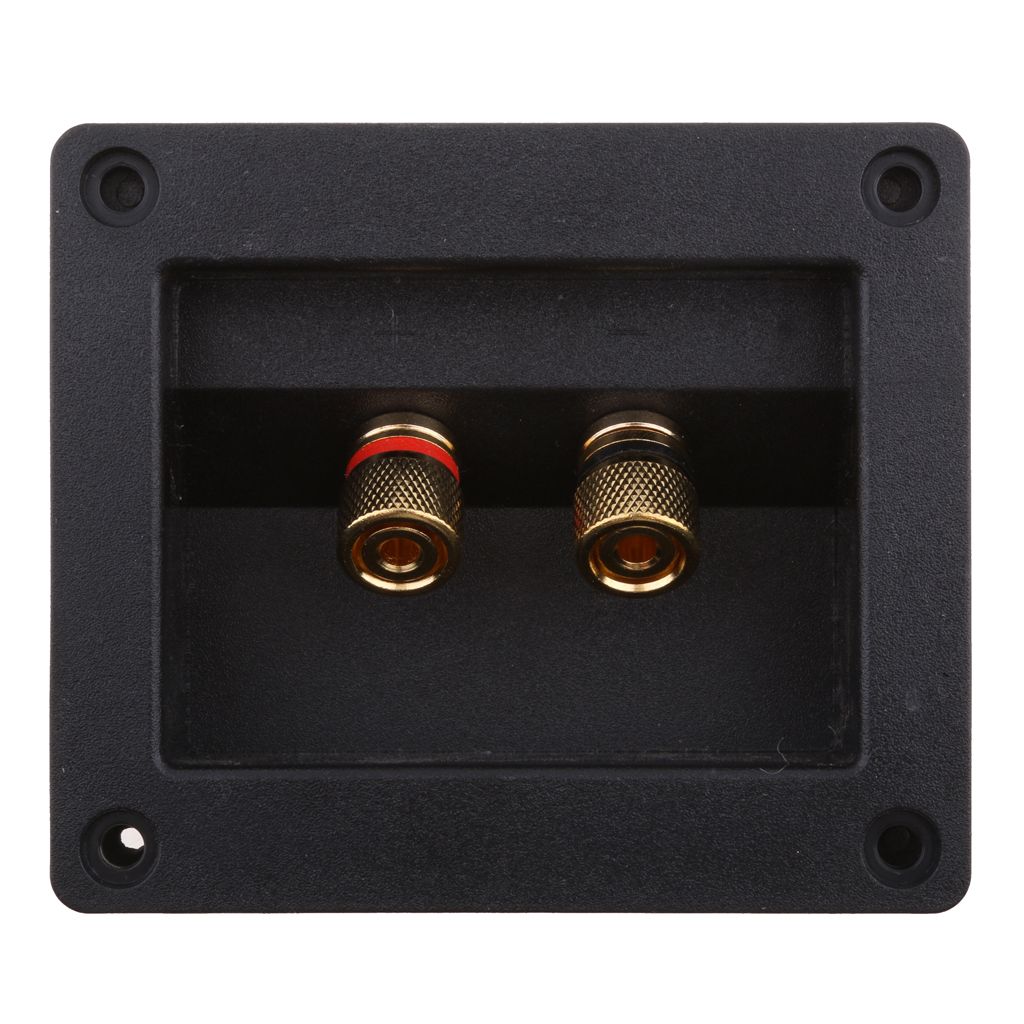 Car Stereo 2-Way Speaker Box Terminal Square Spring Cup Connectors Black
