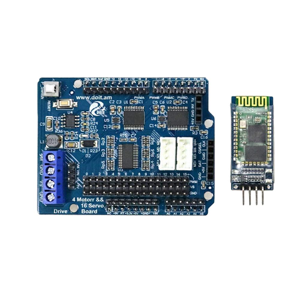 2/4 DC Motor 16-Way Servo Drive Board Arduino Motor Drive Board+BT Module