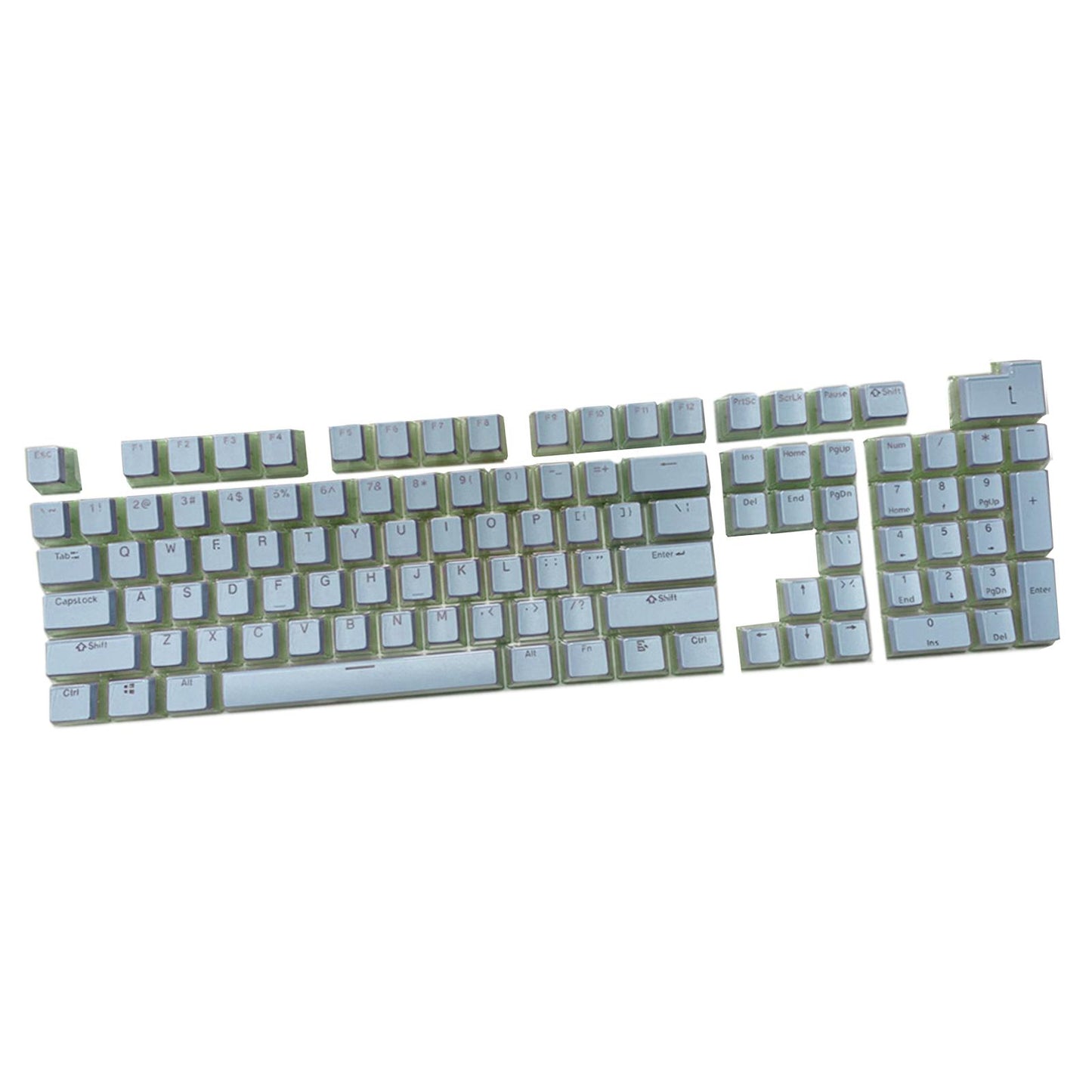 Gaming 108 Key Keycaps Kit Double Shot English PBT for Mechanical Keyboards Blue