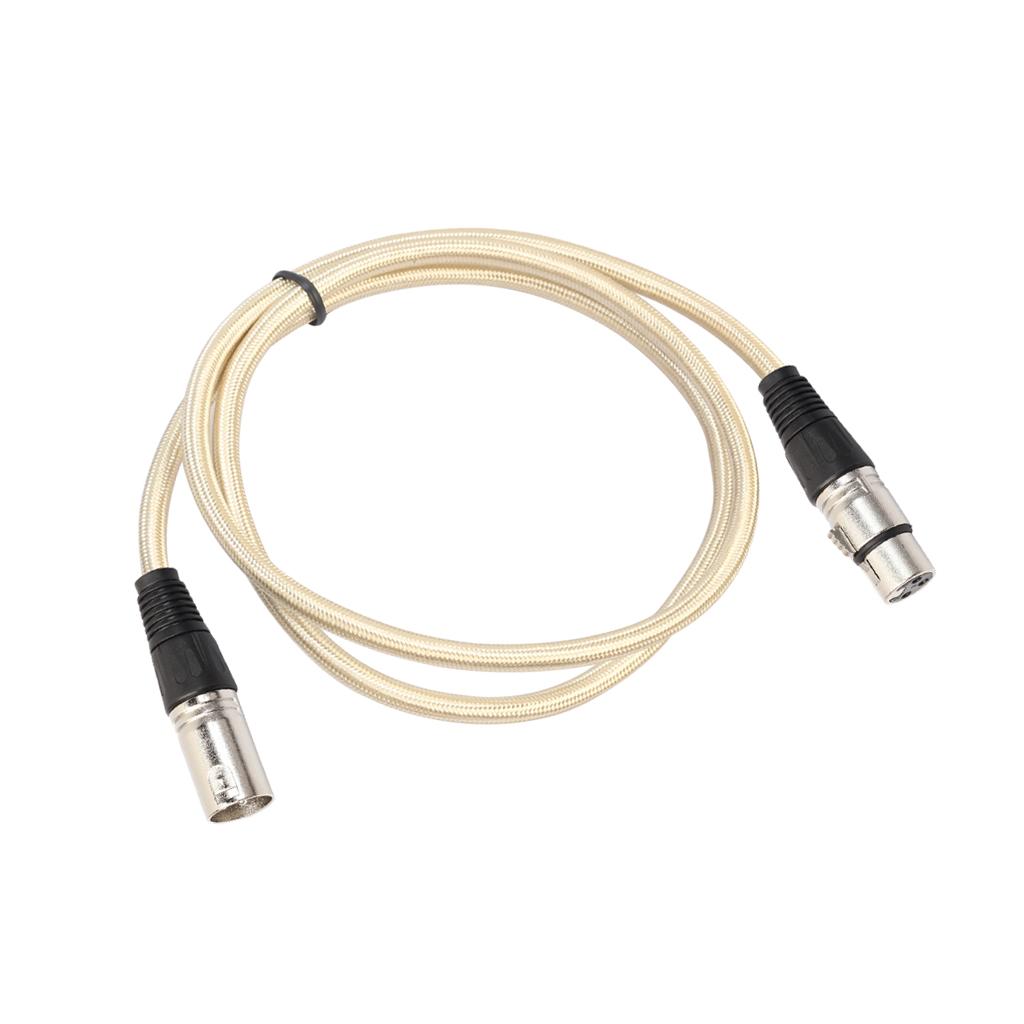 XLR Male to Female Microphone Cable for Guitar Amplifier Luxury Gold 180cm