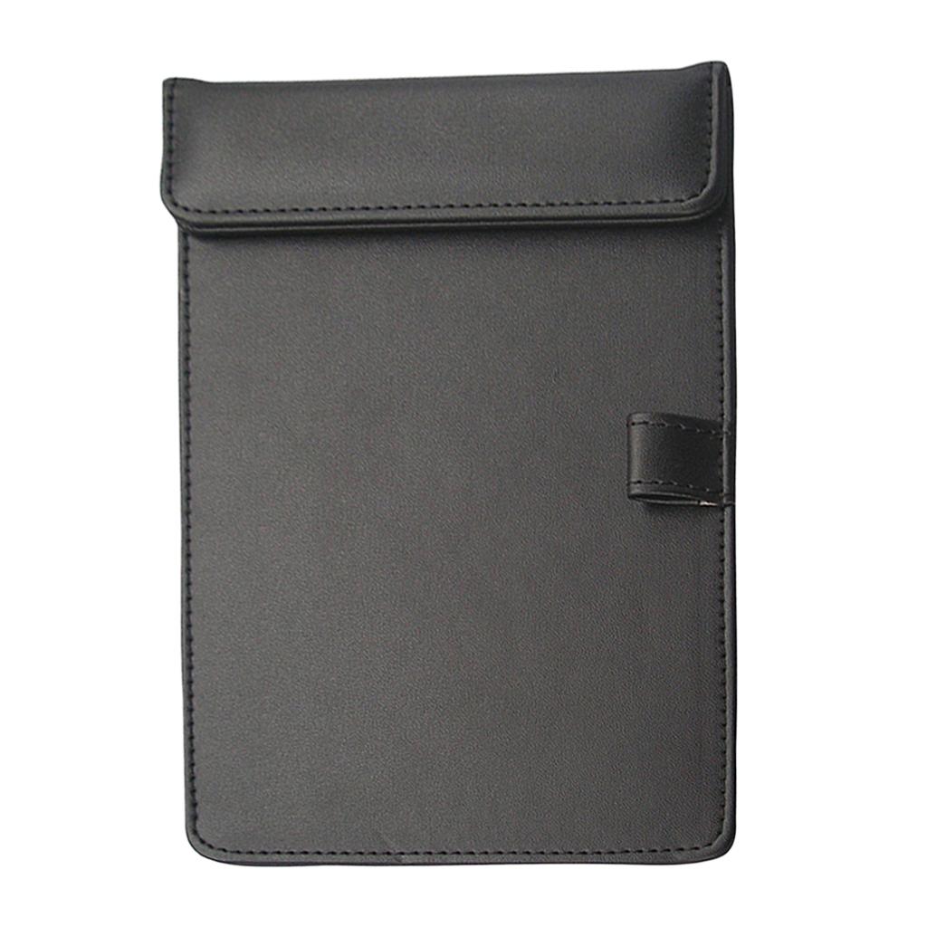 Ultra-Smooth Leather Office Meeting Conference Paper Profile Pad A6 Black