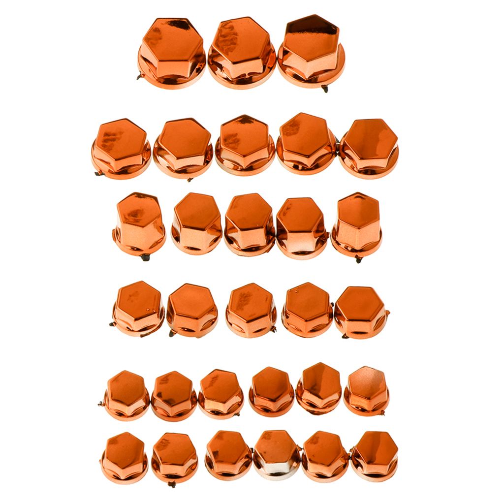30 Pieces Motorcycle Screw Nut Bolt Cap Cover Decoration for Yamaha Orange