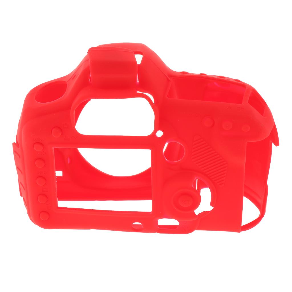 Protective Soft Silicone Case Cover Skin for Canon EOS 5D Mark II 5D2 Red