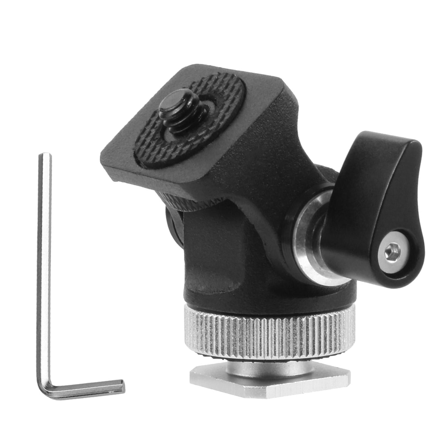 Hot Shoe Mount Adapter Rod Clamp 360 Swivel for Tripod Dsr Nikon black hand twist