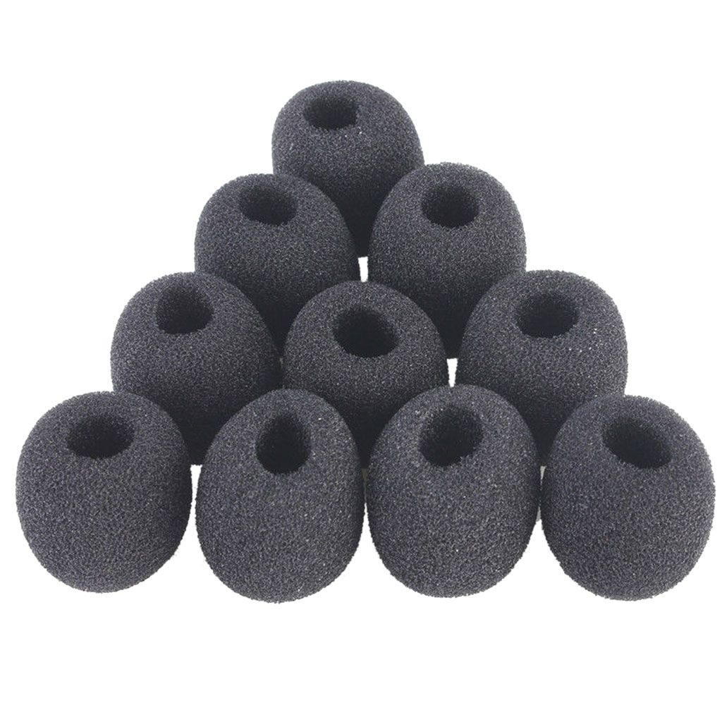 10 Small Black Foam Cover Windscreen Windshield fr Lavalier Lapel Microphone