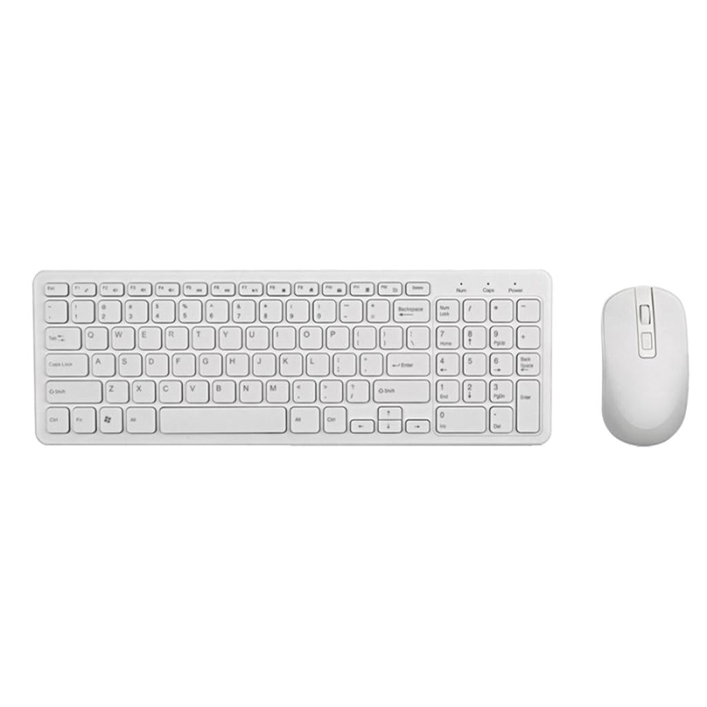 2.4G Multifunction Wireless Keyboard Mouse Desktop Laptop Accessories White