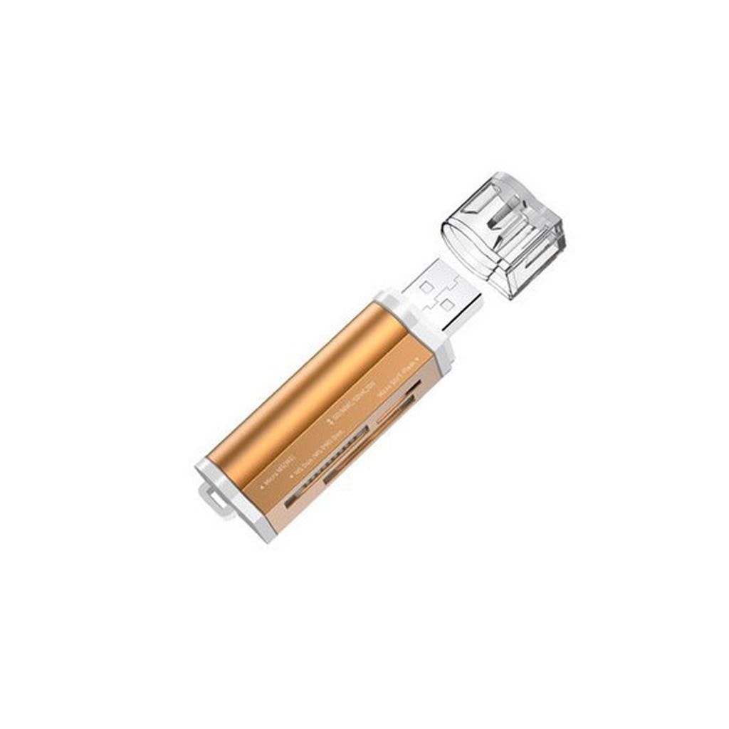 USB 2.0 Memory Card Reader Adapter for Micro SD TF M2 MS Golden