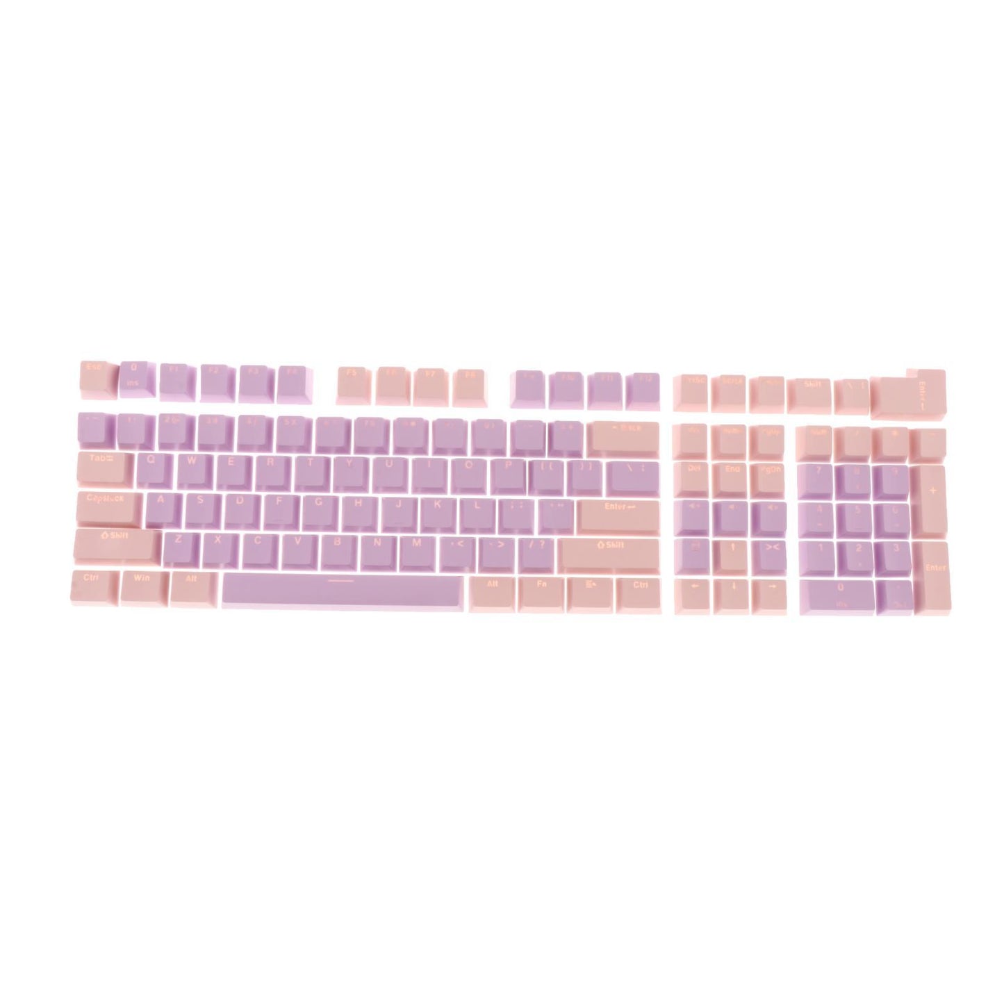Keycaps Set Backlit Two Color Key Caps for Mechanical Keyboards 980K 87 Keys Pink,Light Purple