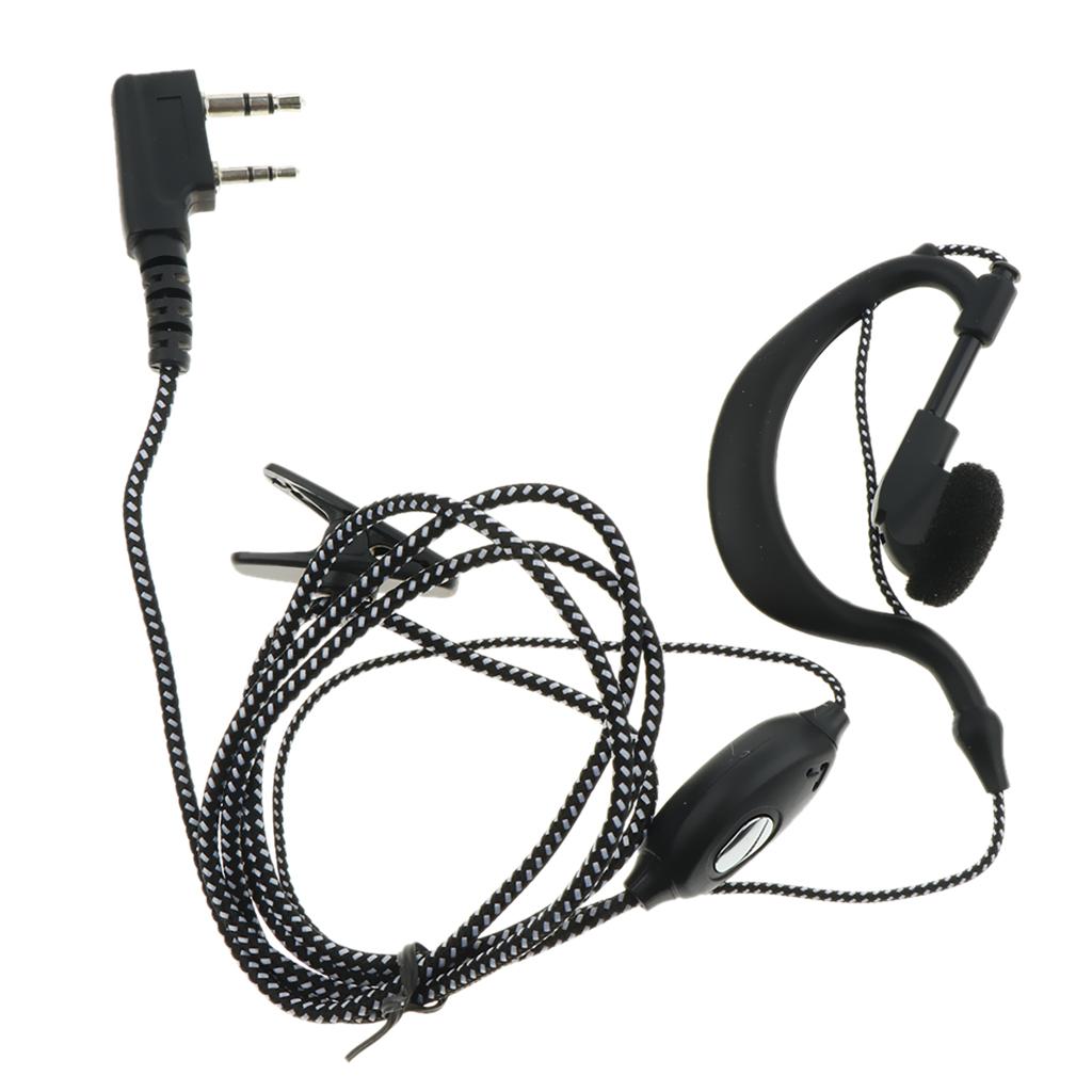1 Piece Walkie Talkie Headset Earpiece for Two Way Radio Parts Black White