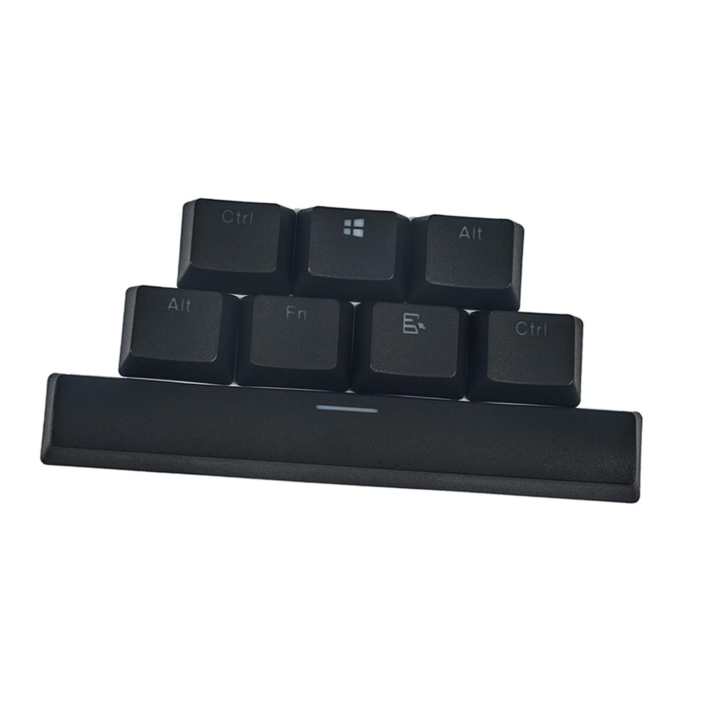 8 Pieces PBT Two-Color Translucent Keycaps for Mechanical Keyboard Black