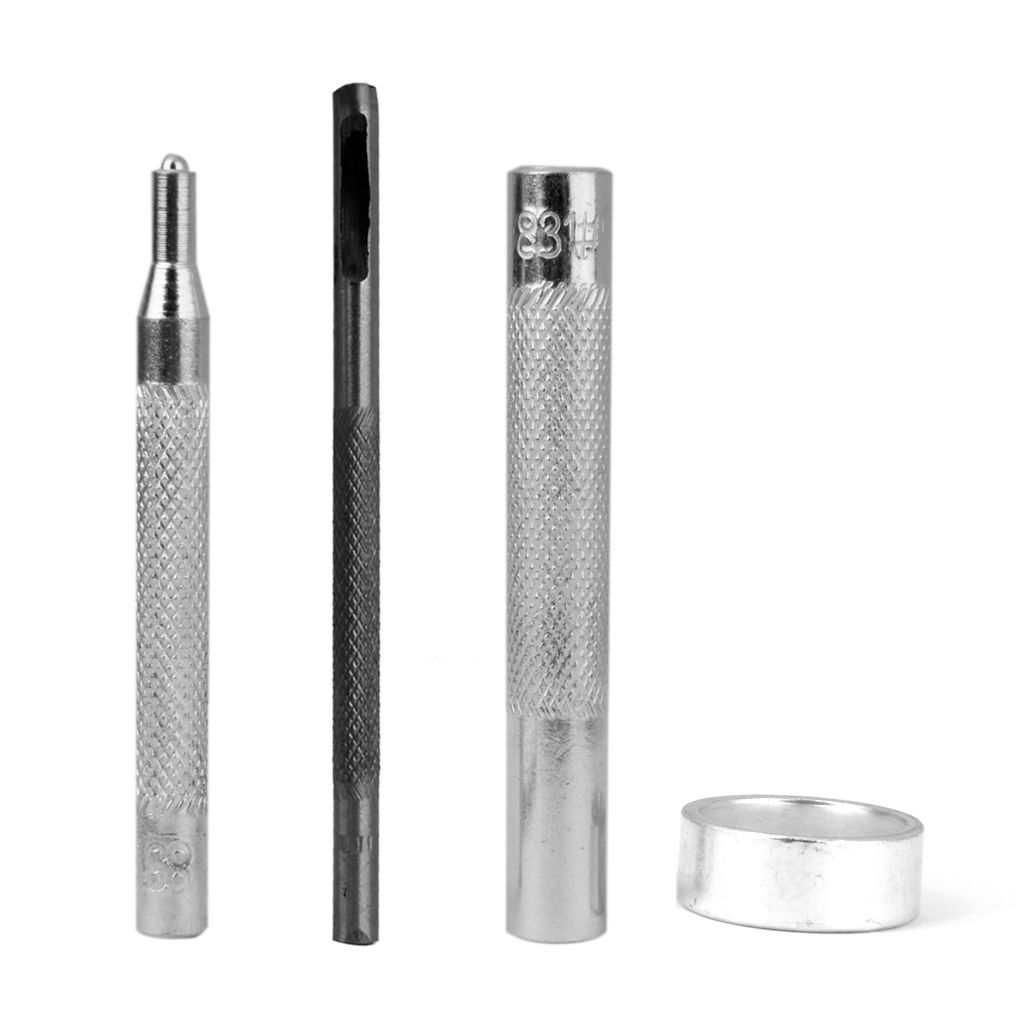 Steel Snap Button Fastener Die Punch Tools 15-17mm Set of 4pcs Silver