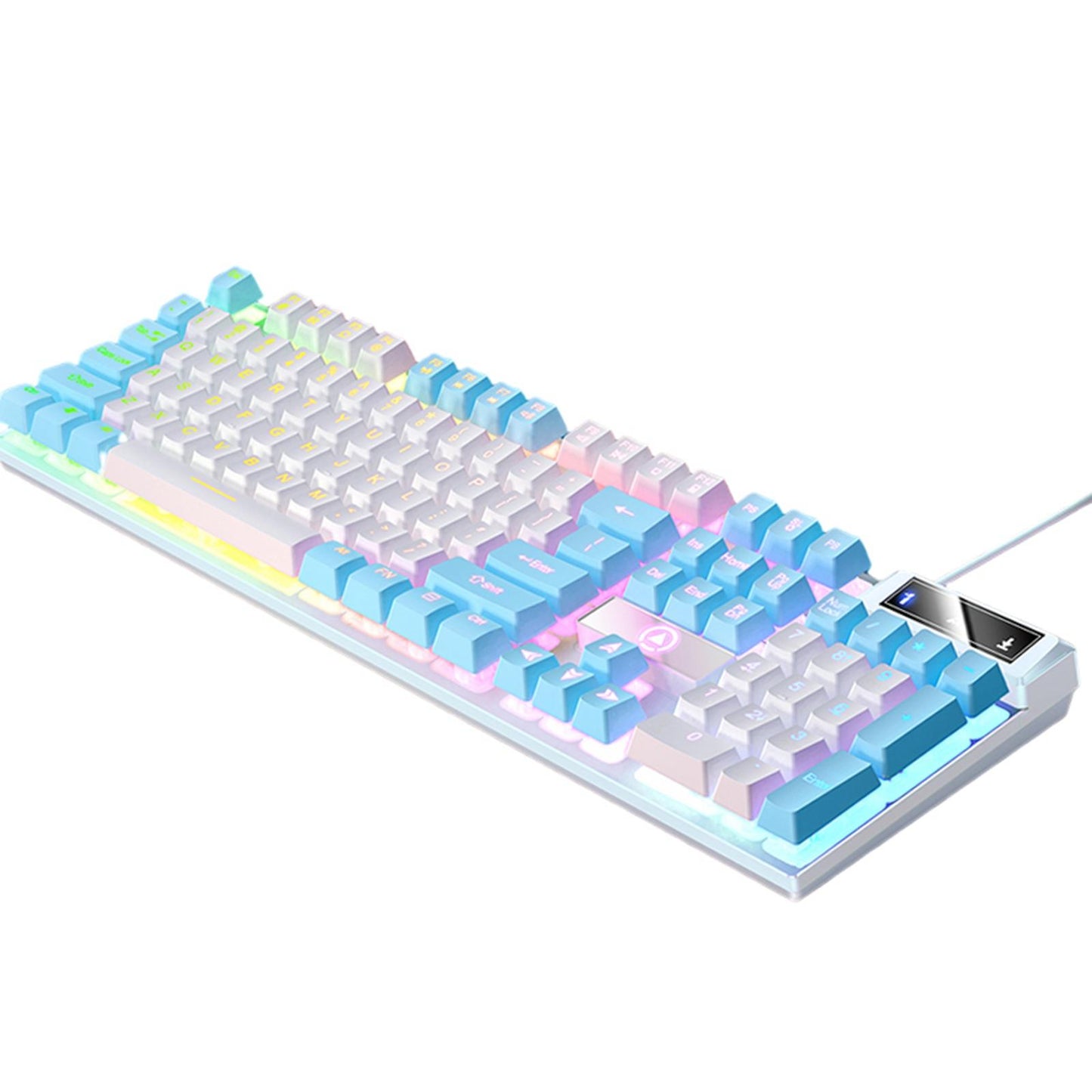 Mechanical Gaming Keyboard USB RGB Backlit for PC Game Office White Blue