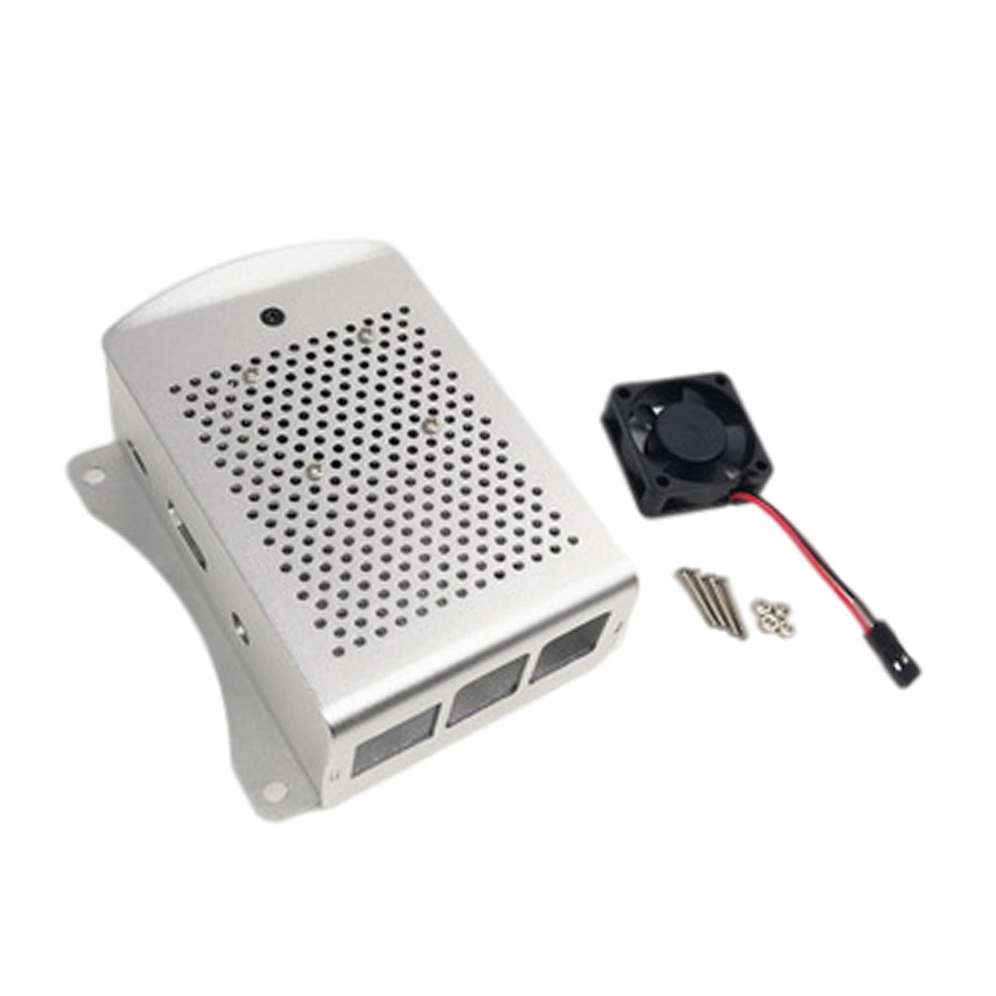Computer Case Protective Shell for Raspberry Pi4 Lightweight Silver with fan