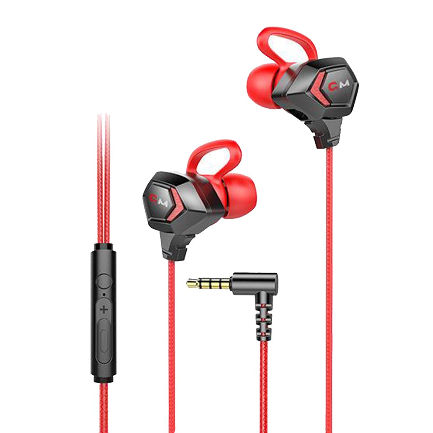 E-Sport Wired In-Ear Gaming Earphone with Adjustable Mic for Xbox, Laptop, Red
