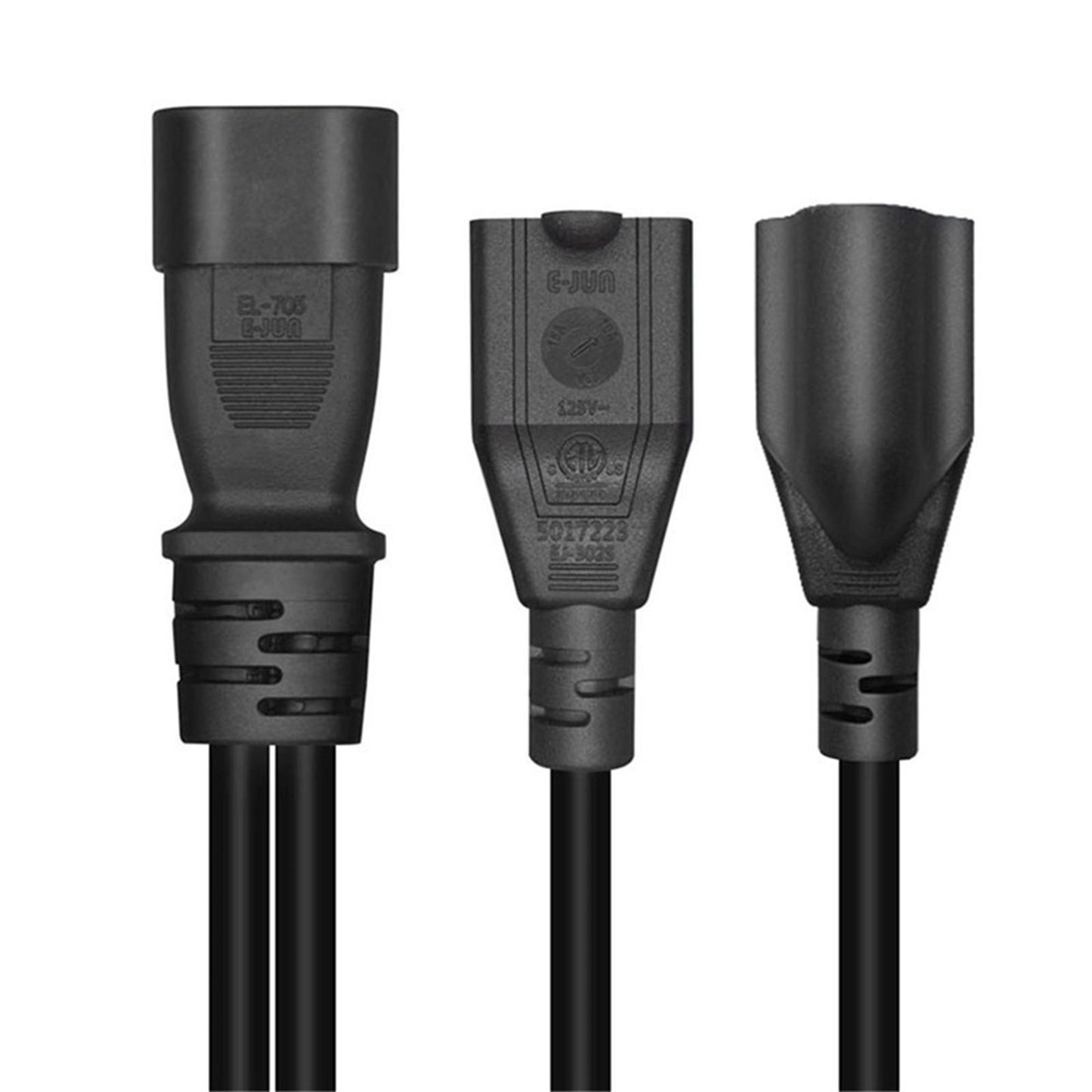 IEC320 C14 Power Adapter Cord 30cm 2500W TV Cable Black Plug