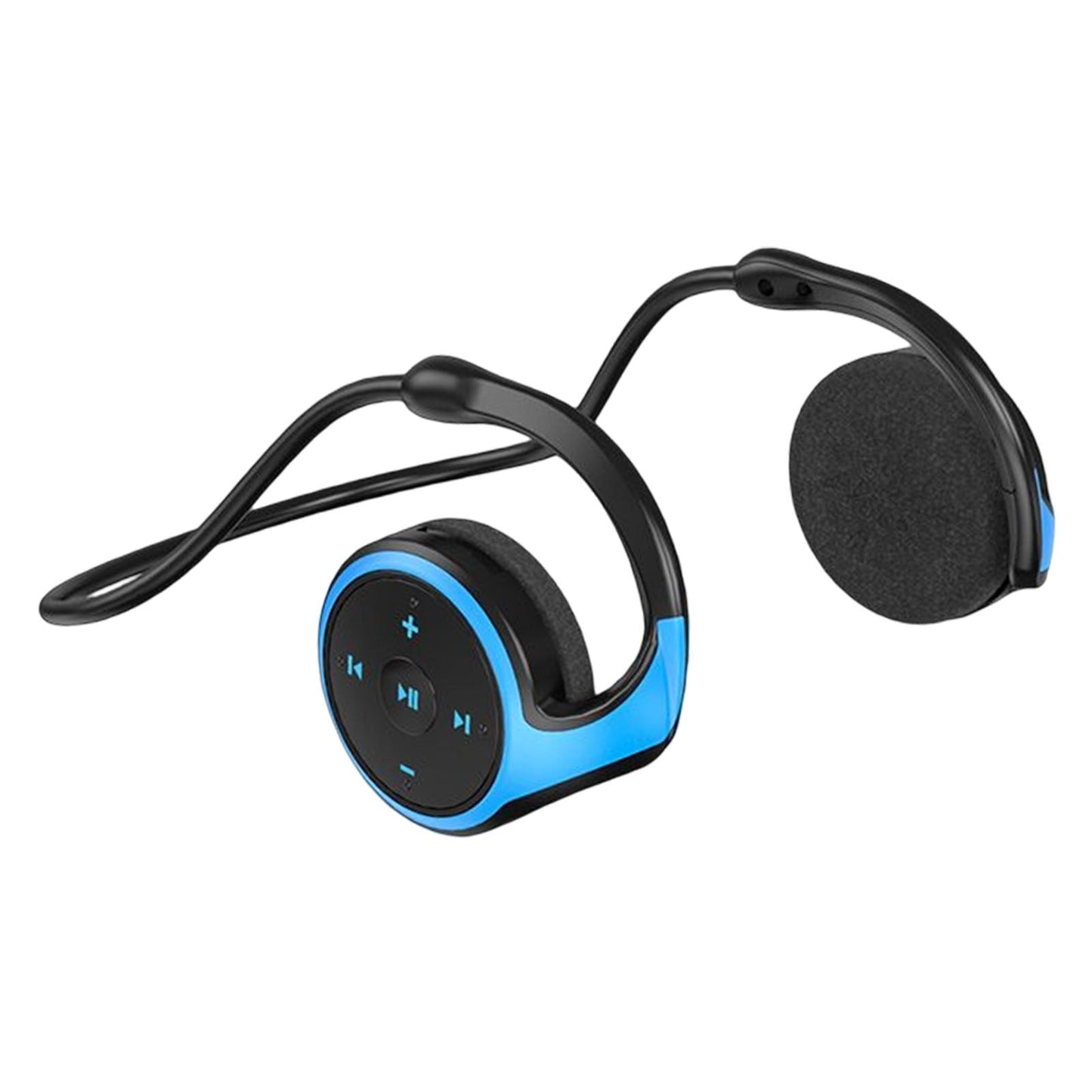 Wireless Earhook Headset Bluetooth 5.0 FM Radio for Running Gym Gaming Blue