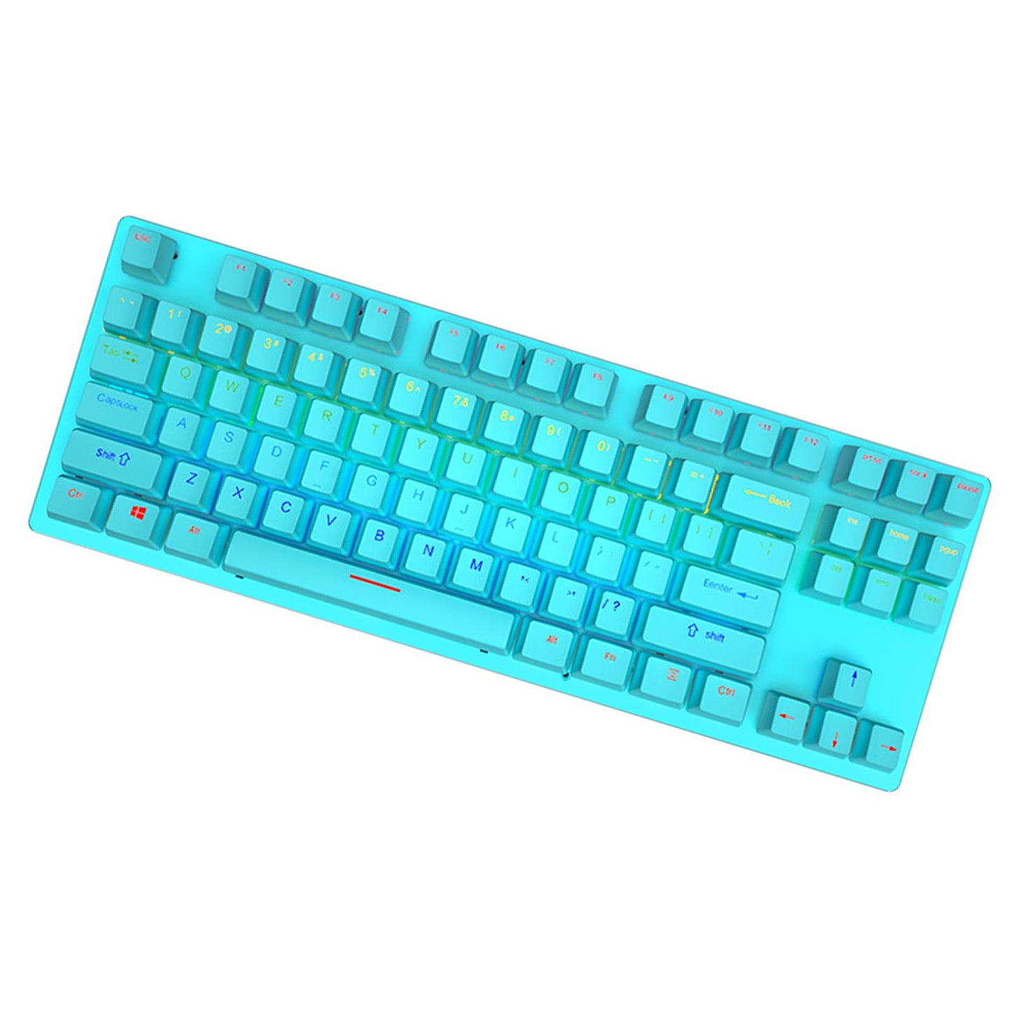 USB 87 Keys Punk Wired Gaming Keyboard Splash-Proof Design Blue