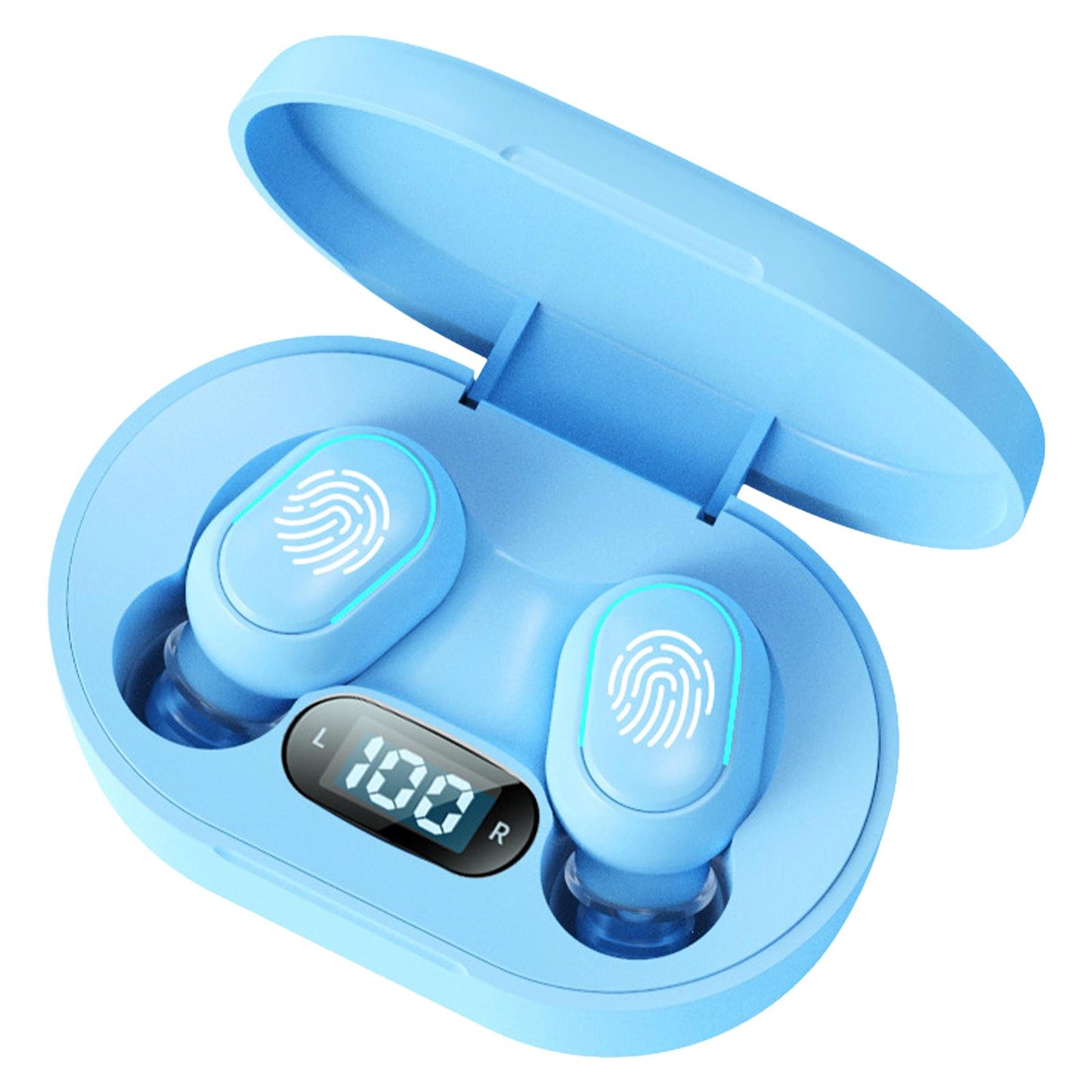 Wireless Bluetooth Earbuds 5.2 Noise Cancelling Rechargeable for Work Sport Blue