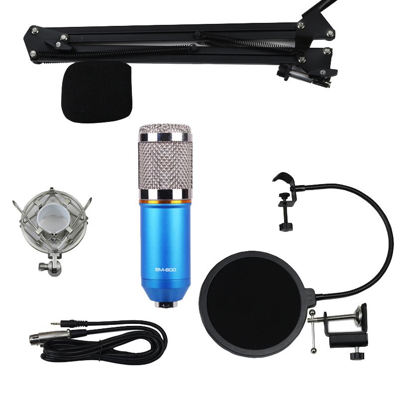 Condenser Microphone BM800 Mic Kit for Studio Recording Broadcasting Blue