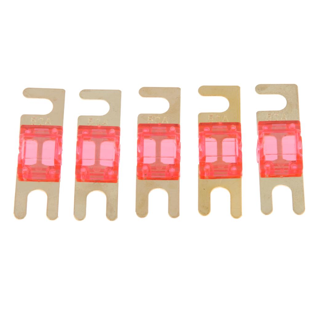 5Pcs Mini Small Car Truck Fuse Kit Auto Blade Fuse Plug In Fork Fuse 50A