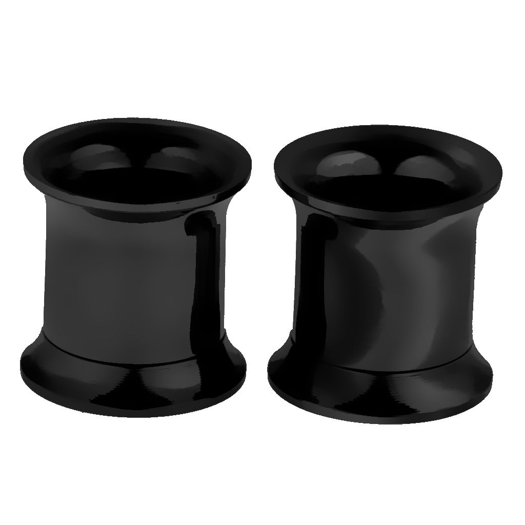 Black Stainless Steel Ear Flesh Tunnels Plugs Screw Expander Ear Gauges 8mm