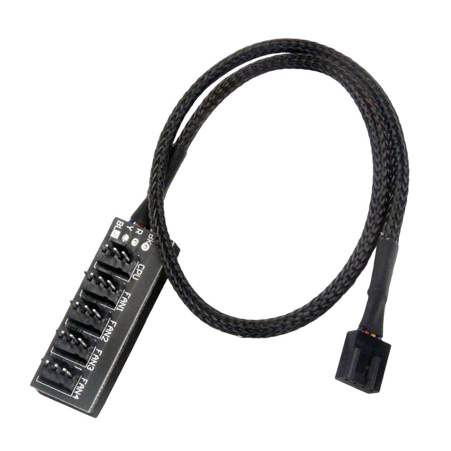 PWM Fan Hub Splitter Black Cord 1 to 5 Way Wire 4 Pin for 4 Pin & 3 Pin Fan