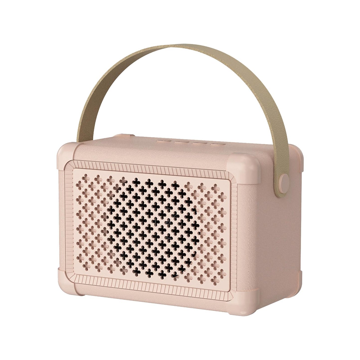 Retro Speaker Strong Bass with TF Card music Player for Office Party Pink