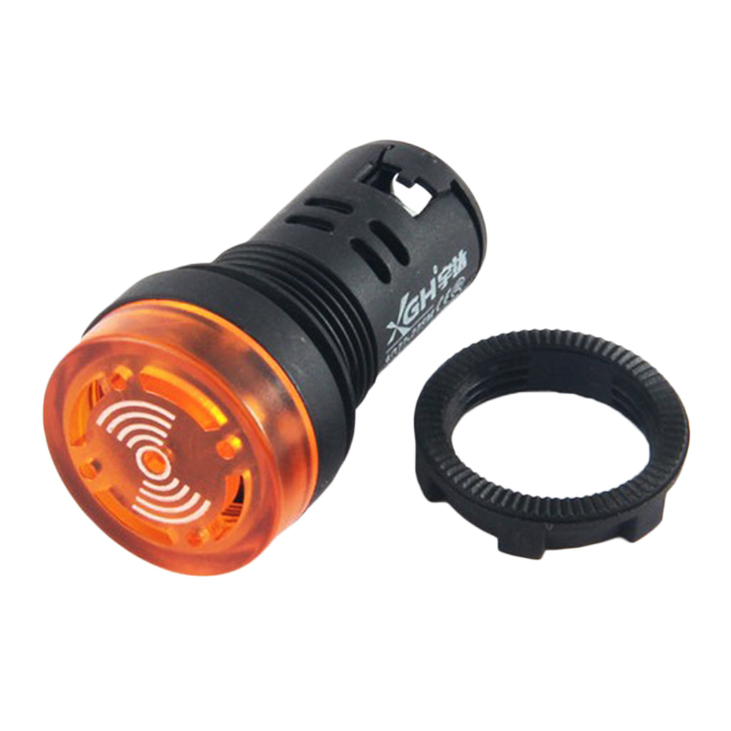 Buzzer Lamp AD16 22SM LED Flash Alarm Indicator Signal Lamp With Buzzer 220V AC, Yellow