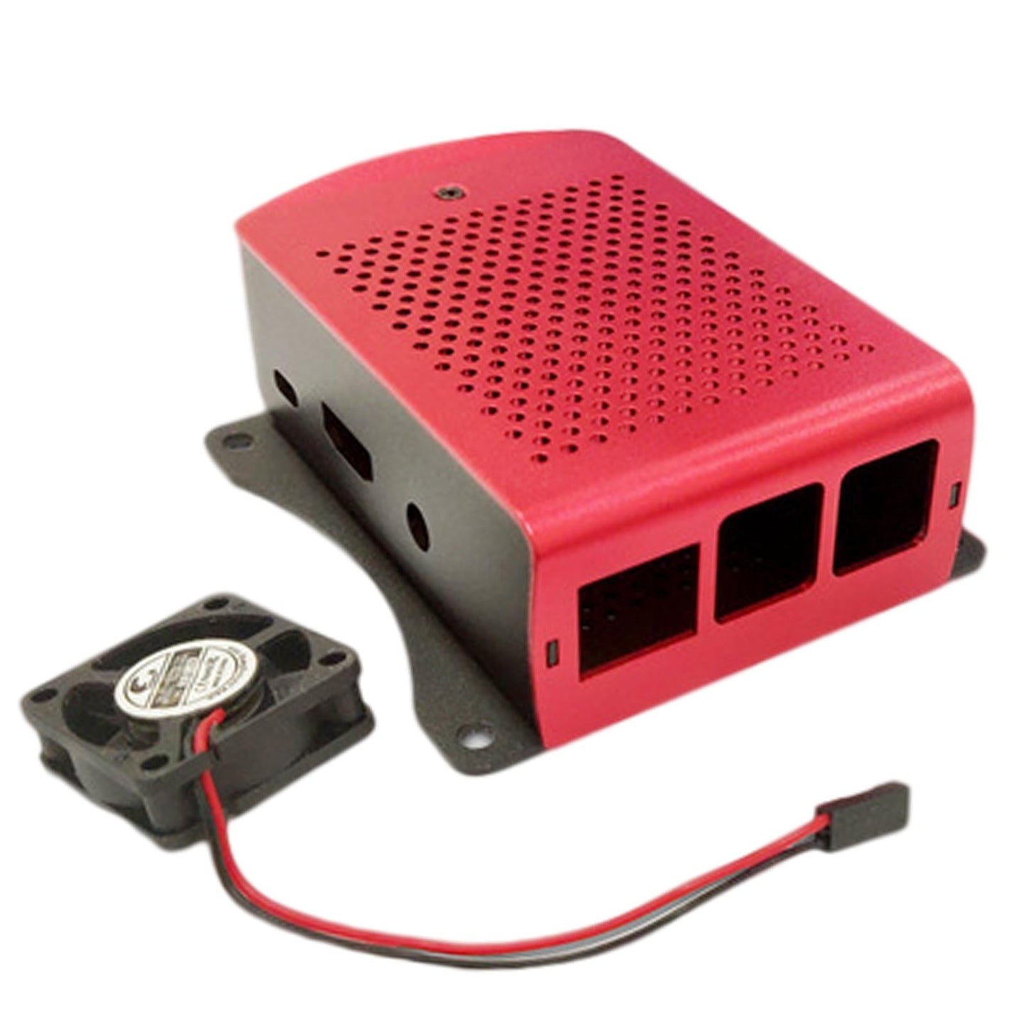 Computer Case Protective Shell for Raspberry Pi4 Lightweight Red with fan