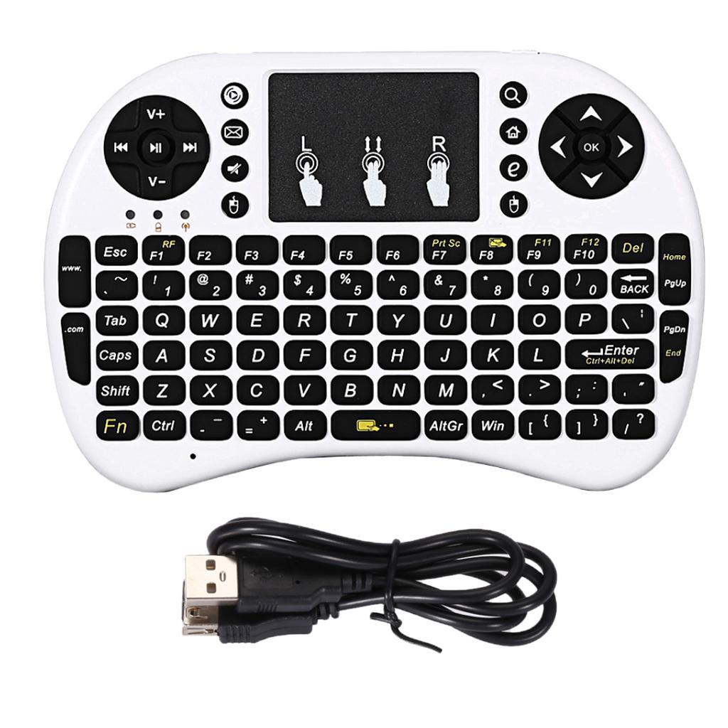 2.4GHz Mini Wireless QWERTY Keyboard Touchpad Handheld English Version White