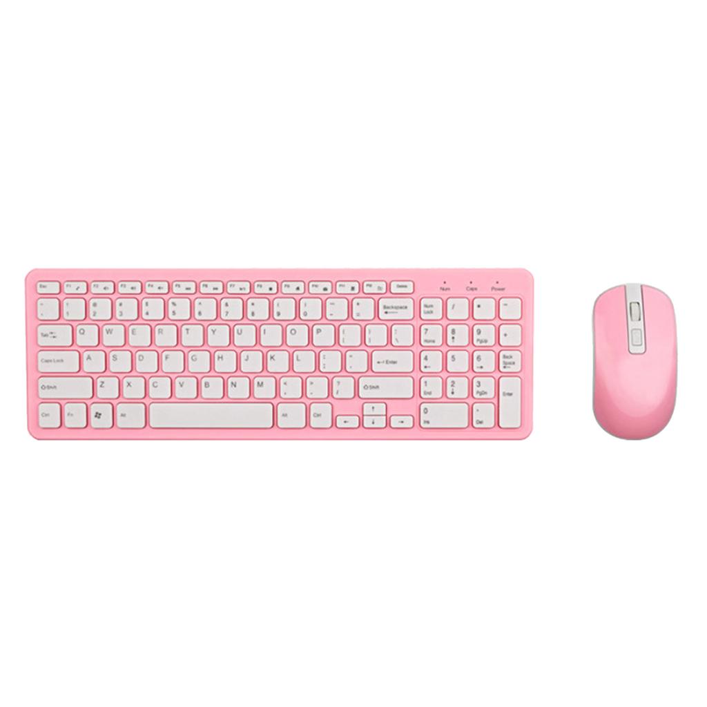 2.4G Multifunction Wireless Keyboard Mouse Desktop Laptop Accessories Pink