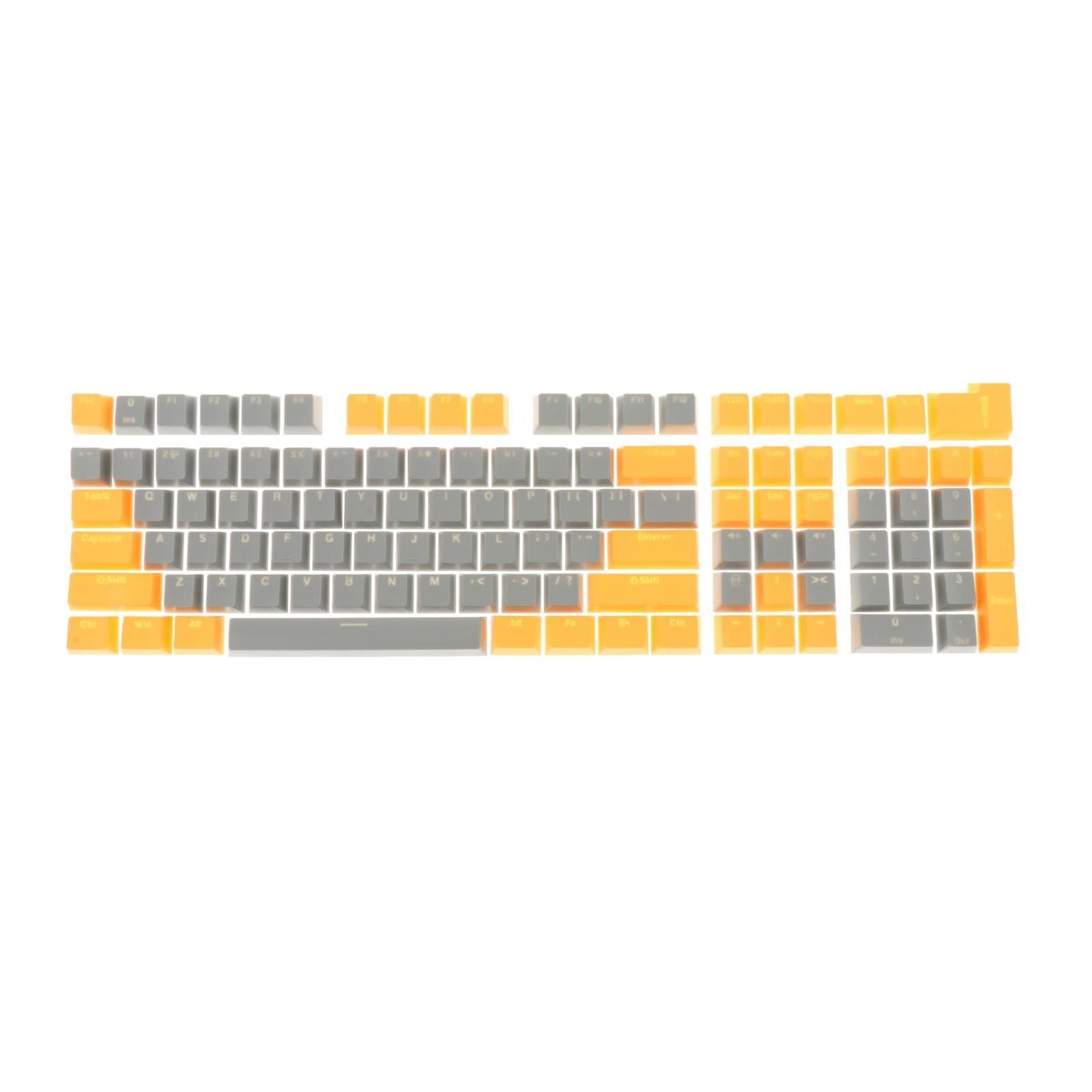 Keycaps Set Backlit Two Color Key Caps for Mechanical Keyboards 980K 87 Keys Yellow,Dark Gray