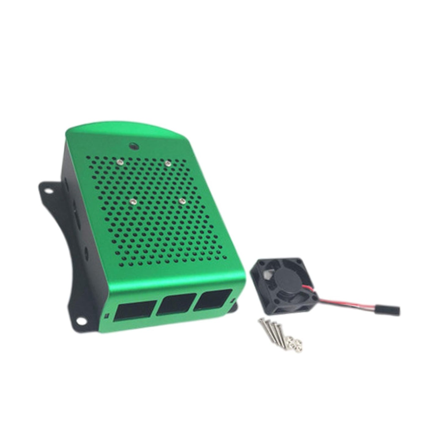 Computer Case Protective Shell for Raspberry Pi4 Lightweight Green with fan