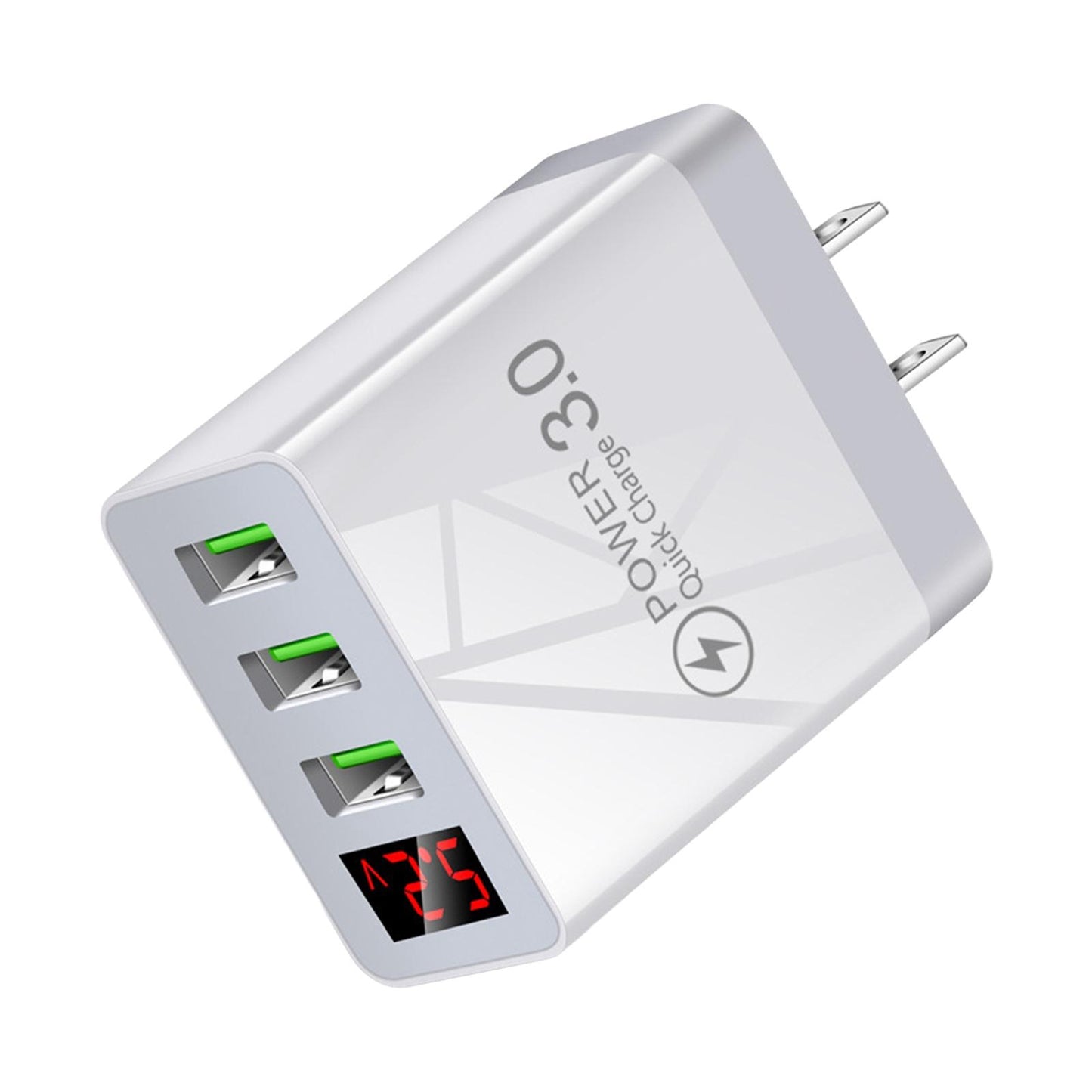 3 Port Charging Station Compact Fast Charger for Travel Charging US Standard White