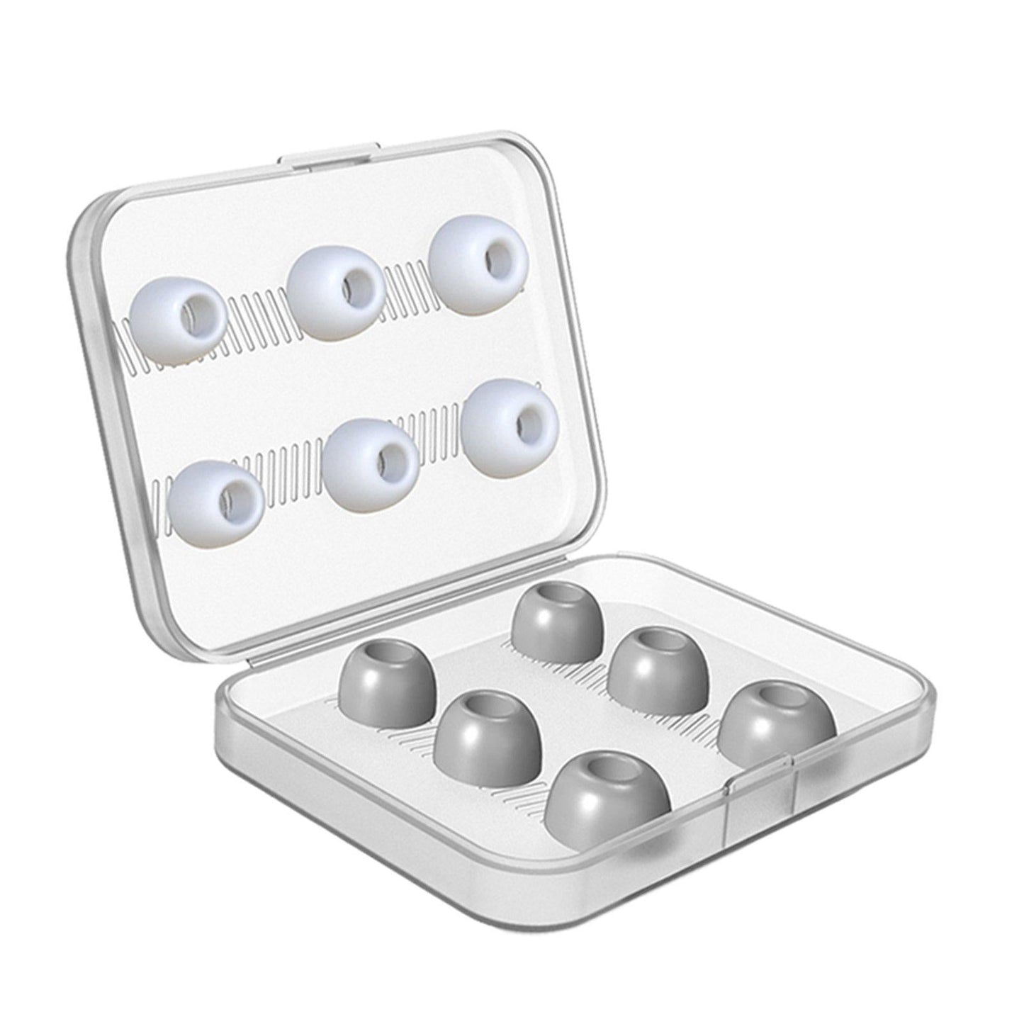 12Pcs Earbuds Ear Tips with Storage Box for Apple AirPods Pro 3 white gray