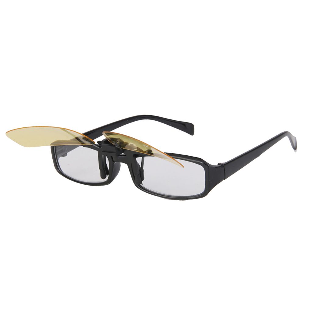 Night Vision Polarized Driving Clip-on Flip-up Lens Sunglasses Glasses S