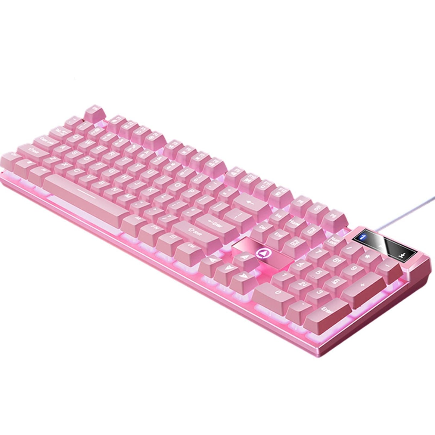 Mechanical Gaming Keyboard USB LED Lighting for Game Office Pink