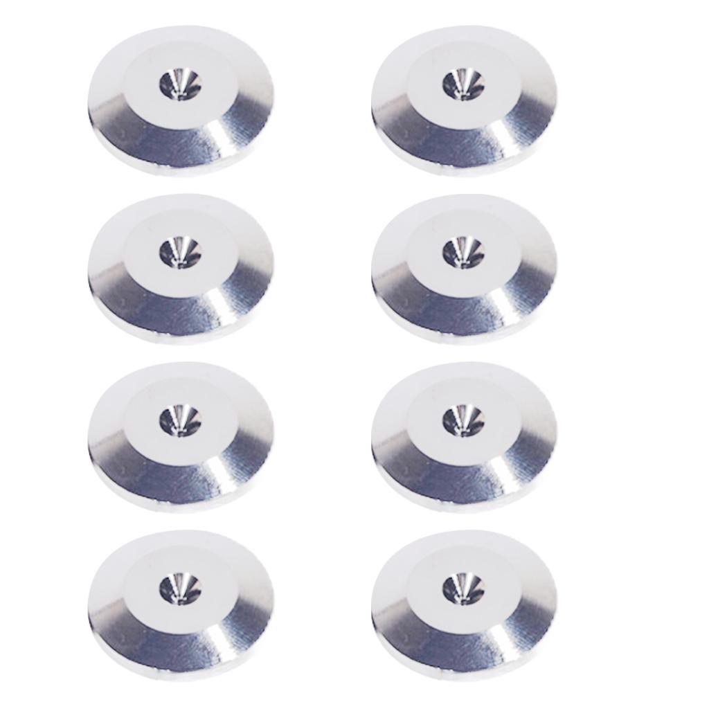8x Universal Speaker Spikes Pads Mats for HiFi Amplifier CD DVD Player Silver