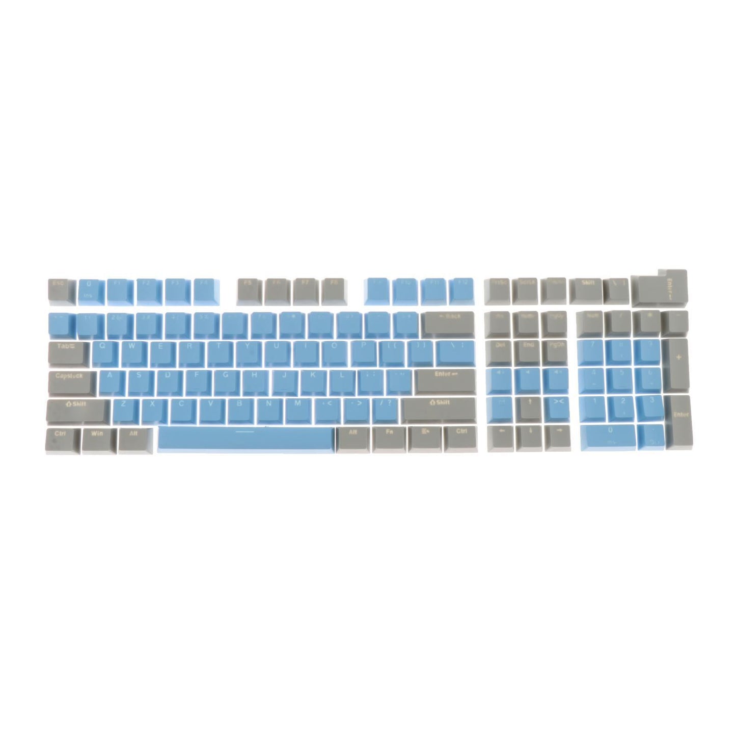 Keycaps Set Backlit Two Color Key Caps for Mechanical Keyboards 980K 87 Keys Gray,Light Blue
