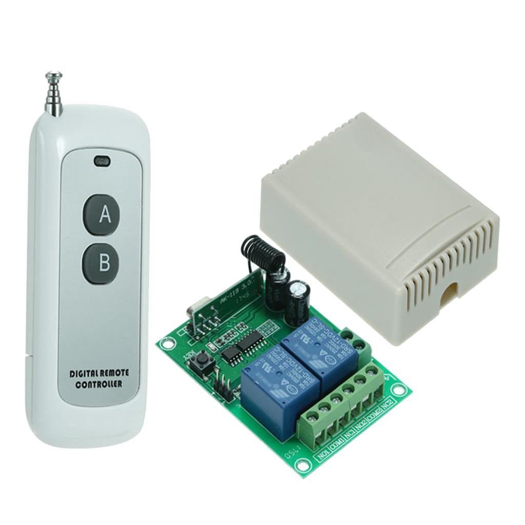 DC12V 2-Way Wireless Receiving Controller Relay Switch Receiver Module Size1