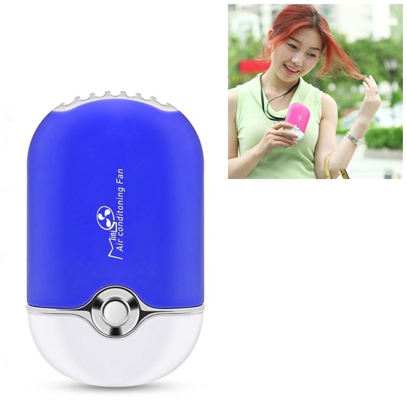 Mini Palm Air Conditioning Usb Rechargeable Leafless Fan (Blue)