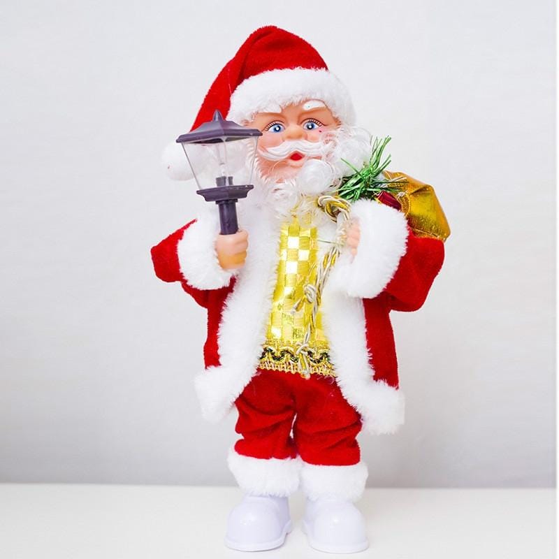2 PCS Electric Santa Claus Creative Music Doll Lantern Santa Claus Toy Ornaments (Table Lamp Santa )