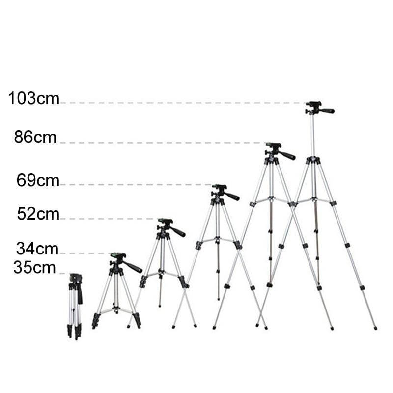 3120 Live Broadcast Tripod 4-Section Folding Legs Aluminum Alloy Tripod Mount with U-Shape Three-Dimensional Tripod Head for DSLR & Digital Camera, Adjustable Height: 34-103cm (Black)
