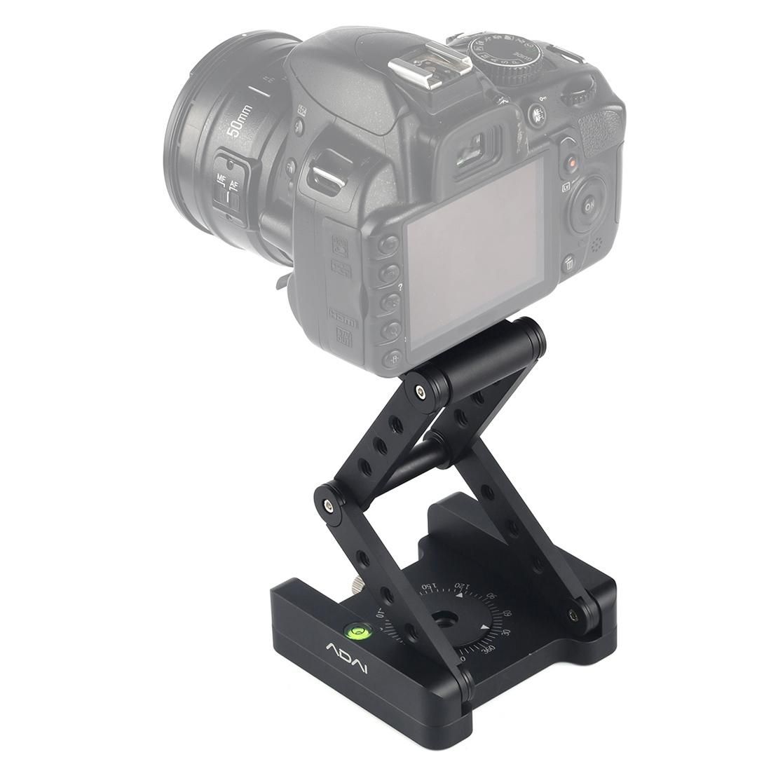 ADAI 360 Degree Rotation 3-Folding CNC Aluminum Quick Release Plate Holder Tripod M Flex Tilt & Ball Head (Black)