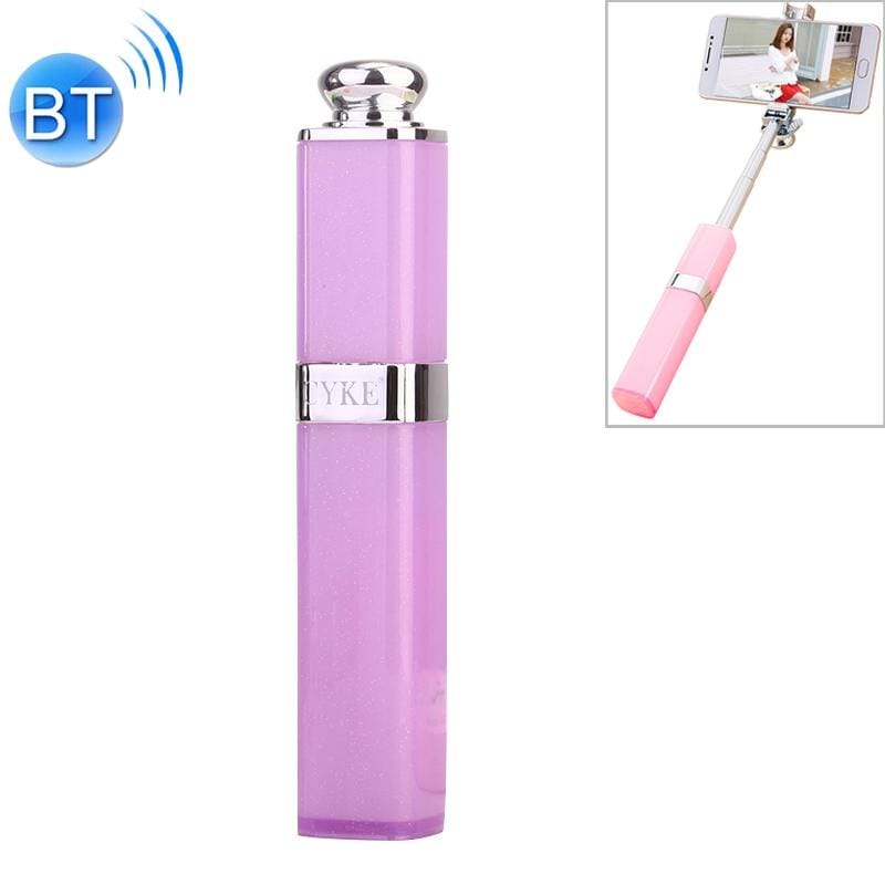 CYKE S1 Universal Hidden One-piece Lipstick Shape Wireless Bluetooth Selfie Stick (Purple)