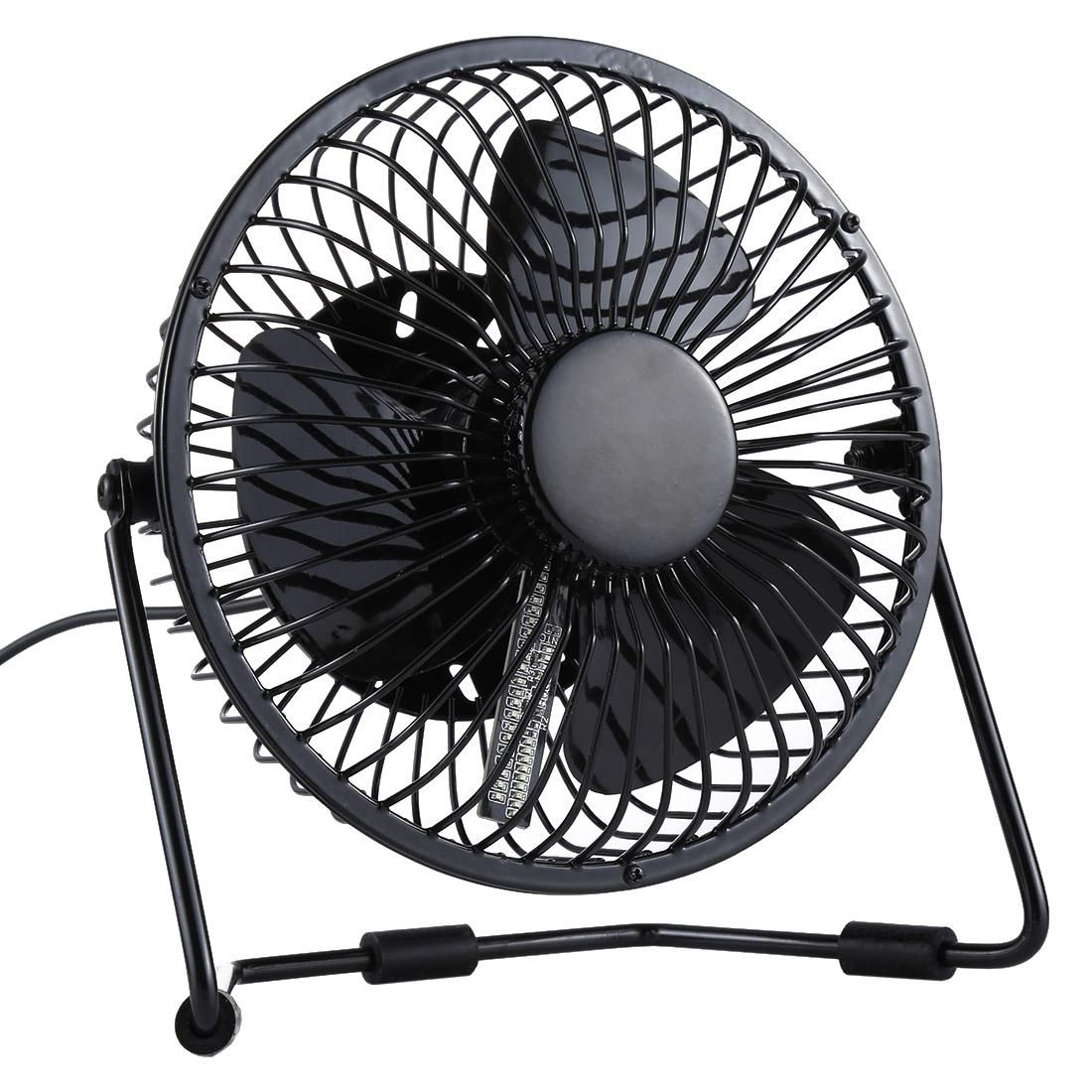 UF-240-05&07 Desktop Portable Multifunctional LED Metal USB Rechargeable Clock Fan, 2 Ranges Speed Modes (Black)
