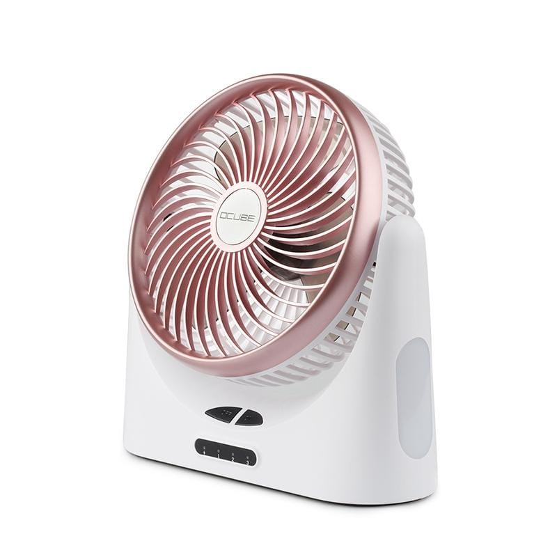OCUBE D75 4W USB Charging Household Air Circulation Fan, with 3 Speed Control & Power Output Function (Rose Gold)