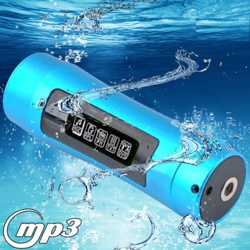 8GB Waterproof IPX8 Rechargeable MP3 Player with Screen and FM Radio Function , Blue (Blue)