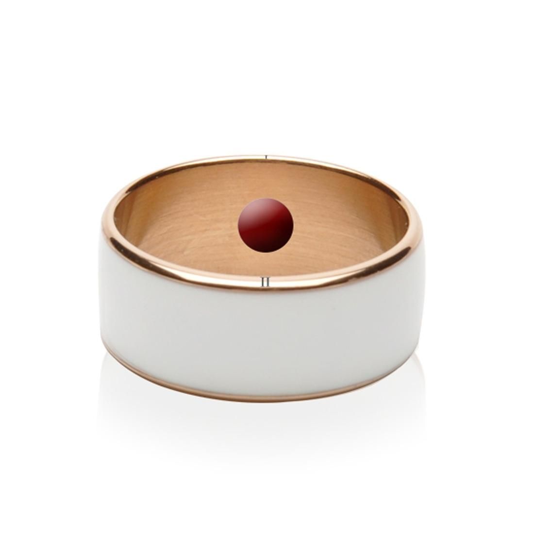 JAKCOM R3F 18K Rose Gold Smart Ring, Waterproof & Dustproof, Health Tracker, Wireless Sharing, Push Message, Inner Perimeter: 60mm (White)